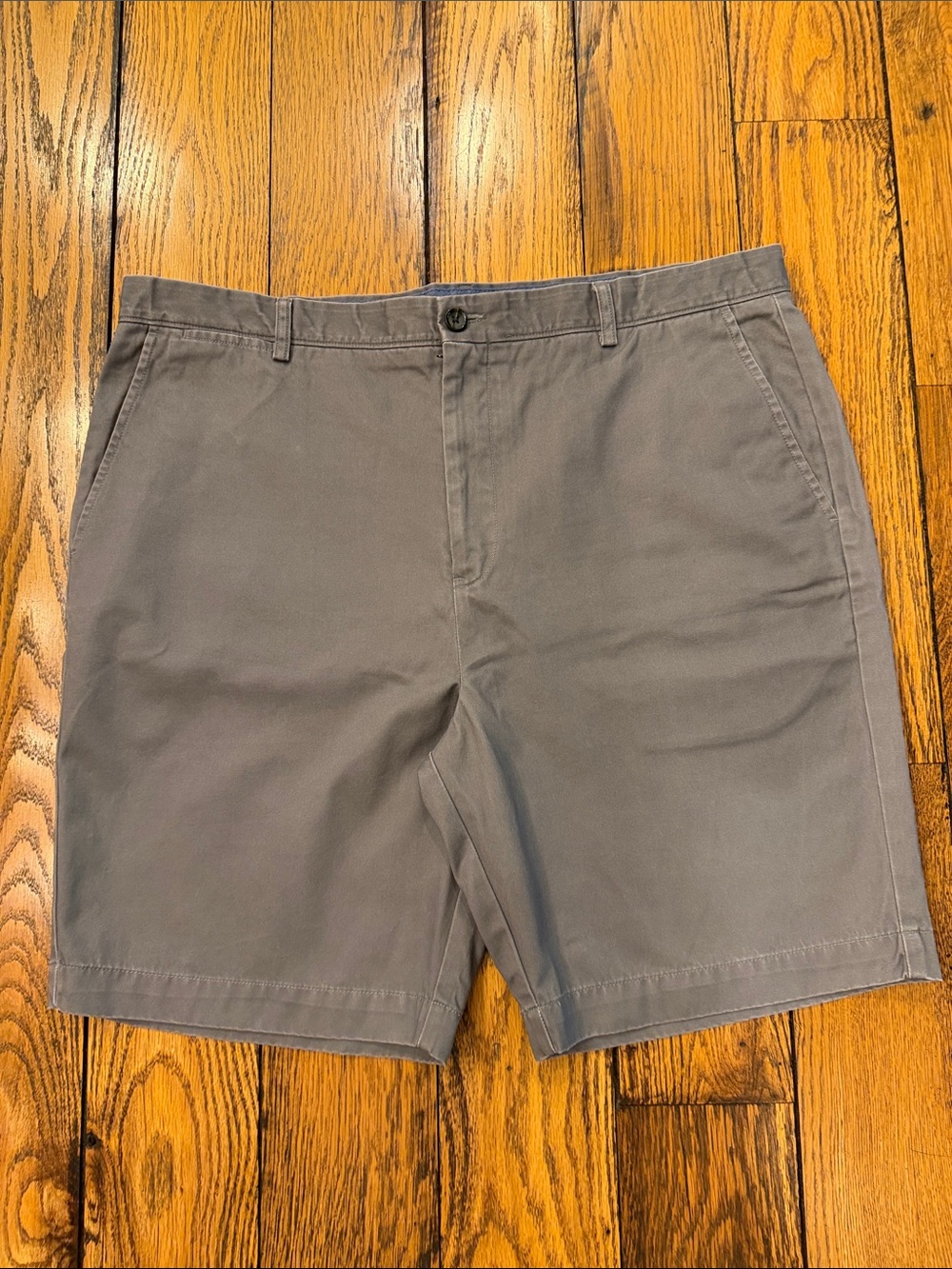 Johnston & Murphy Men's Gray Flat-Front Cotton Shorts Size 40